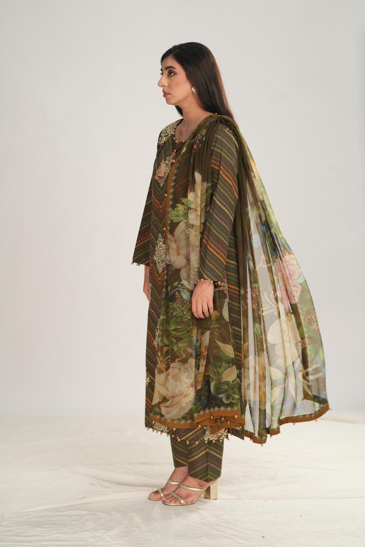 Design 5B - Maria B M Print Stitched