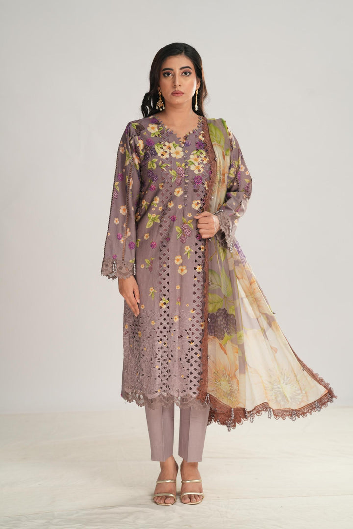 Design 6B - Maria B M Print Stitched