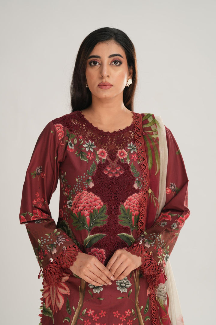 Design 9A - Maria B M Print Stitched