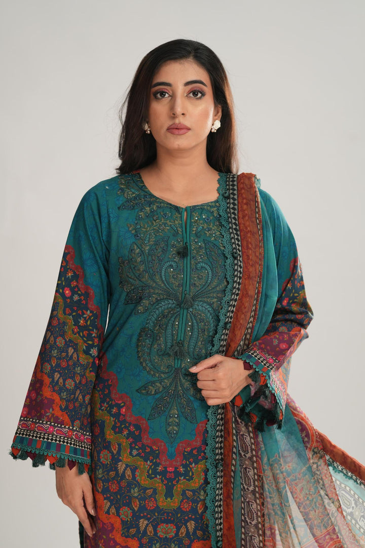 Design 10B - Maria B M Print Stitched