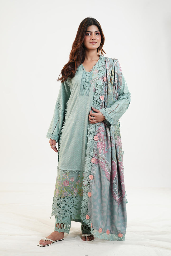 Design 2A - Maria B M Print Festive Stitched