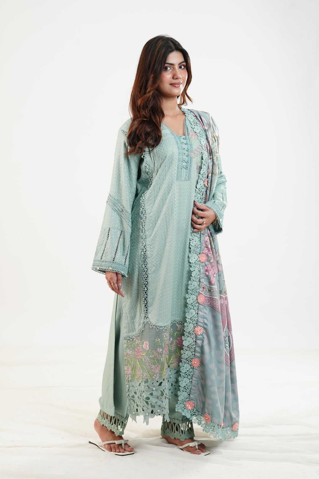 Design 2A - Maria B M Print Festive Stitched