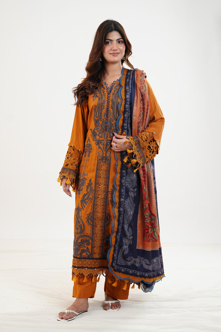 Design 3A - Maria B M Print Festive Stitched