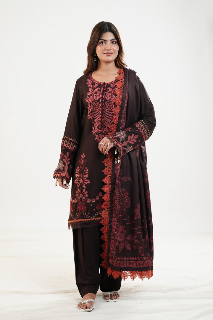 Design 4A - Maria B M Print Festive Stitched