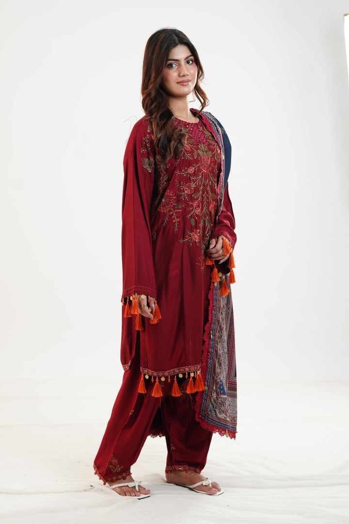 Design 5A - Maria B M Print Festive Stitched