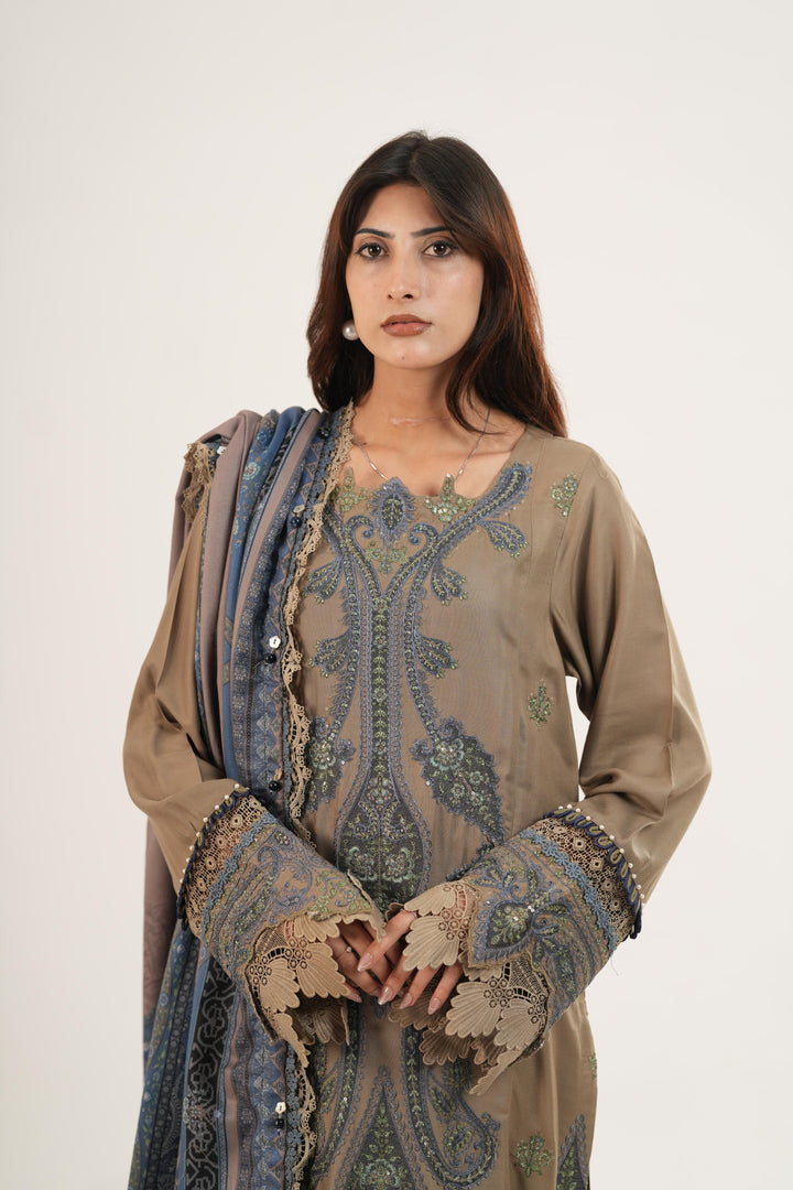 Design 6A - Maria B M Print Festive Stitched