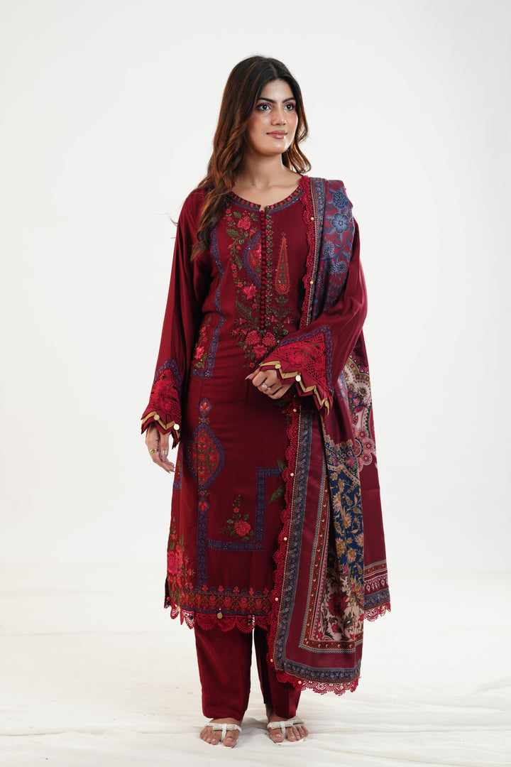 Design 7A - Maria B M Print Festive Stitched