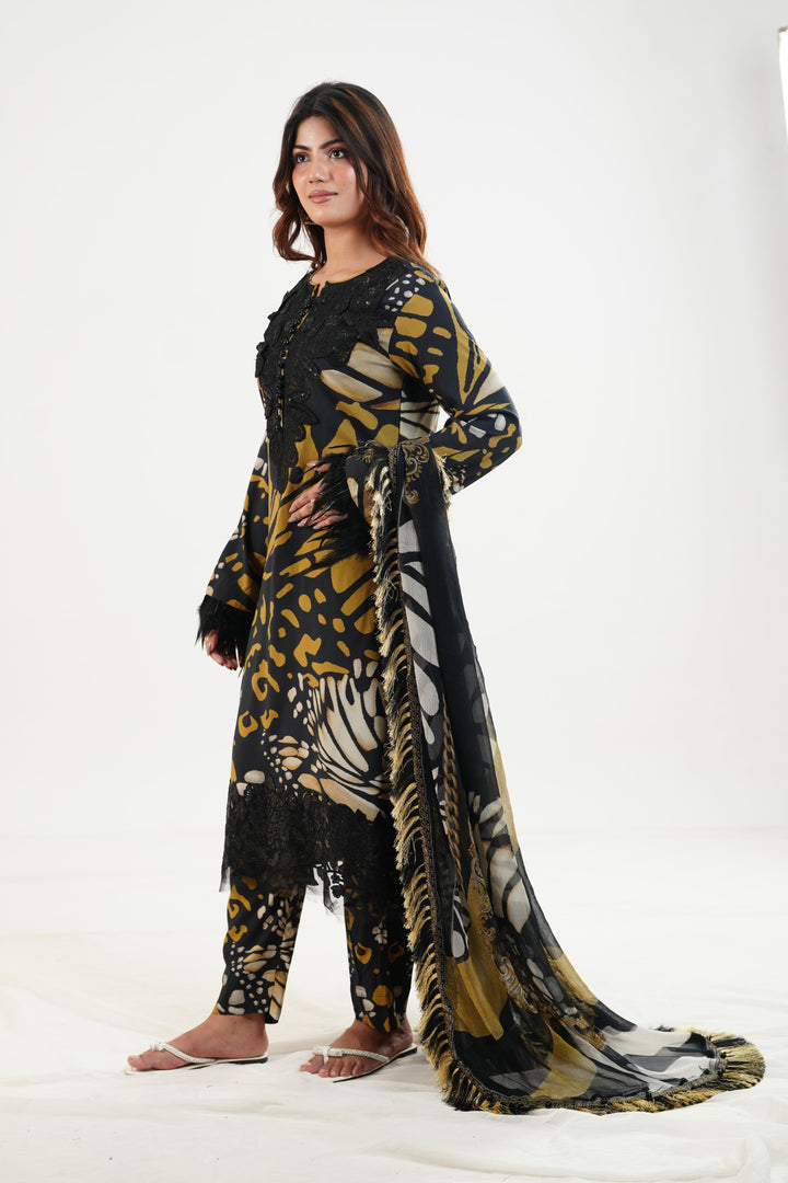 Design 9B - Maria B M Print Festive Stitched