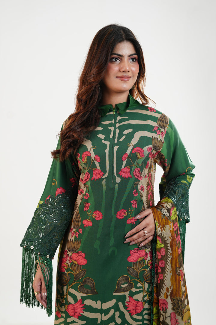 Design 10A - Maria B M Print Festive Stitched