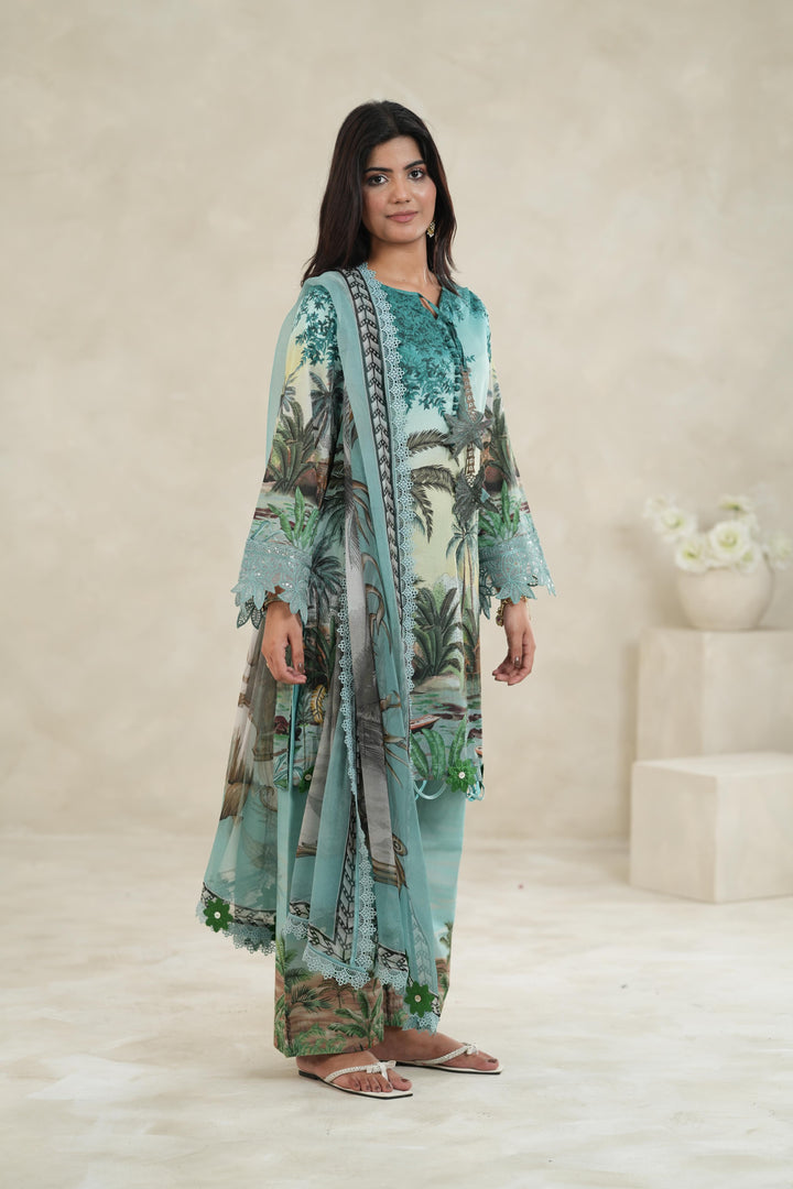 Design 7A - Maria B M Print Stitched