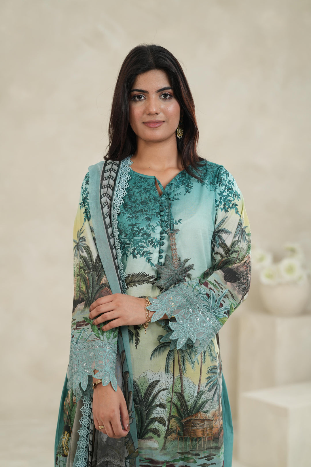 Design 7A - Maria B M Print Stitched