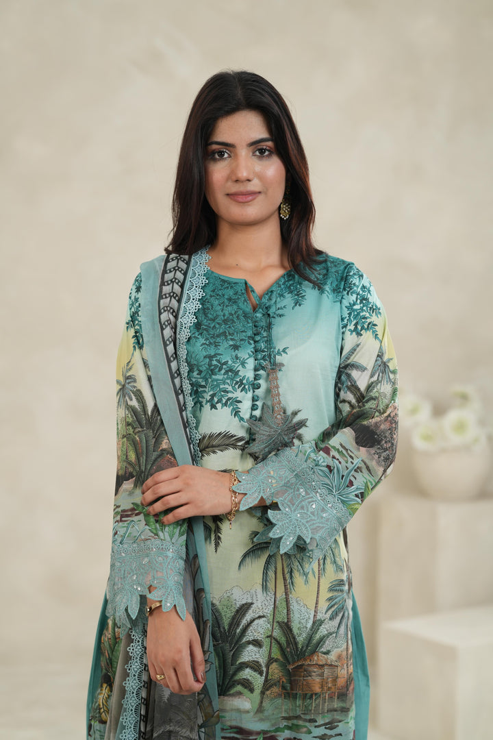 Design 7A - Maria B M Print Stitched