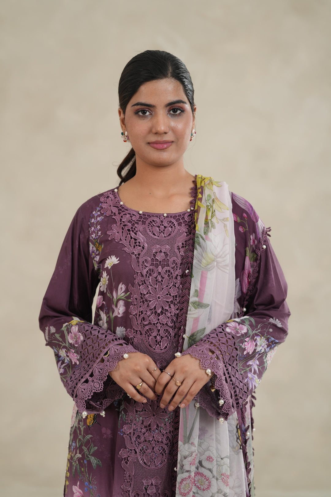 Design 9B - Maria B M Print Stitched