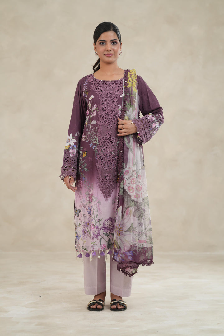 Design 9B - Maria B M Print Stitched