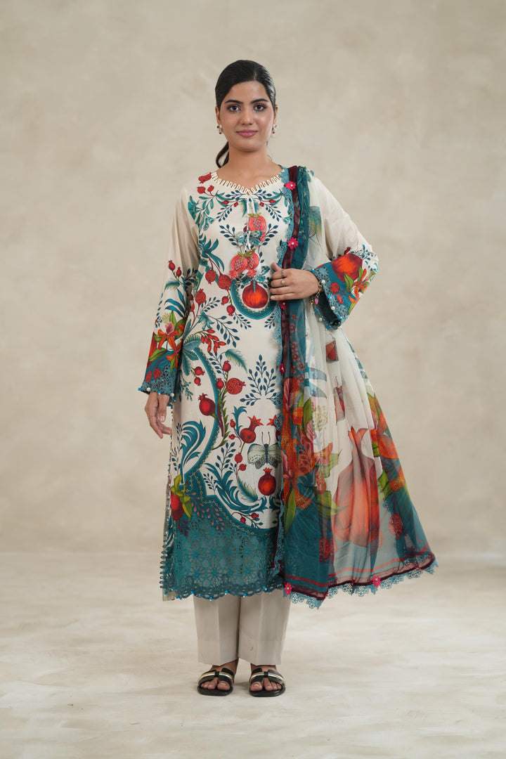 Design 12A - Maria B M Print Stitched