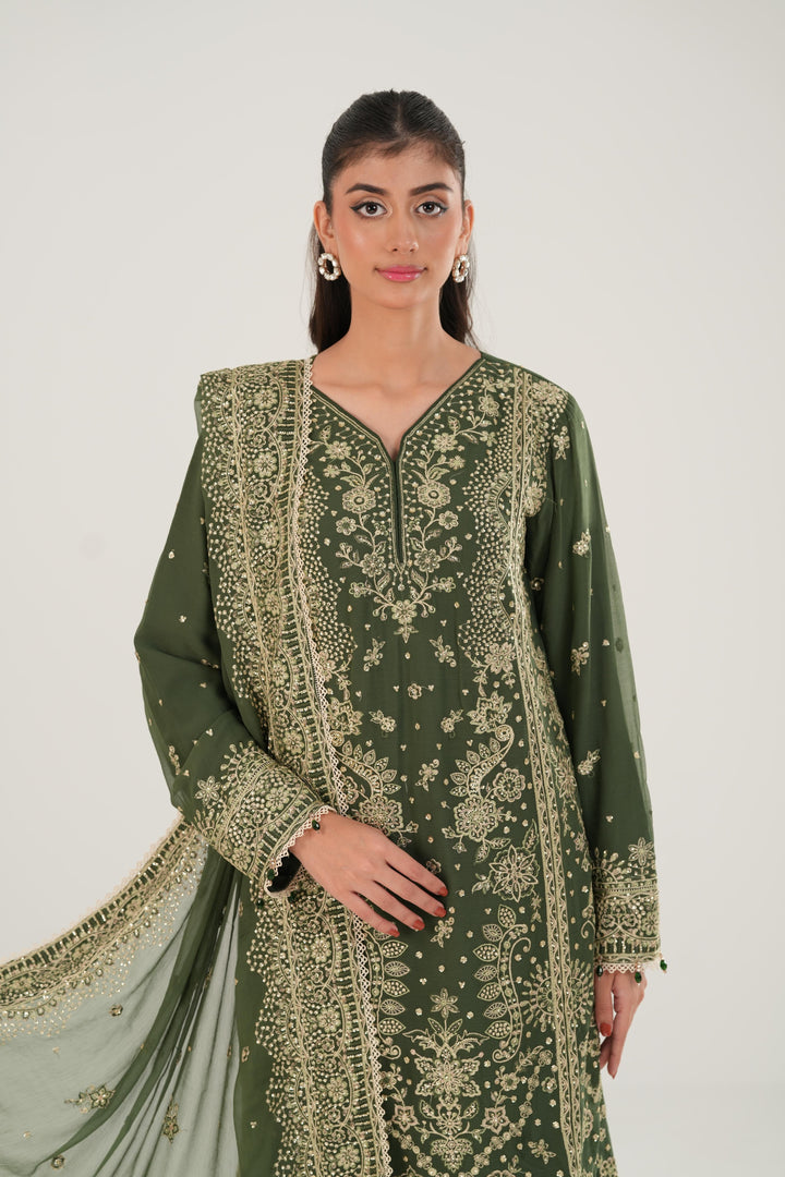 Muted Moss - Farasha Essence Formals Stitched