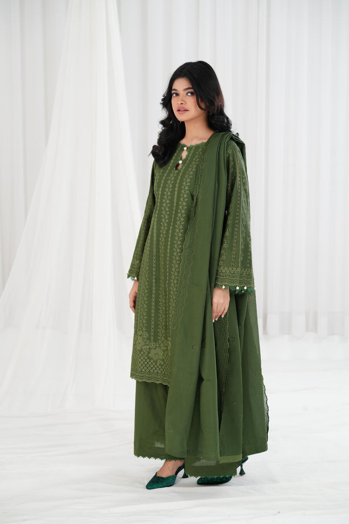 Mystic Veil - Cross Stitch Chikankari Stitched