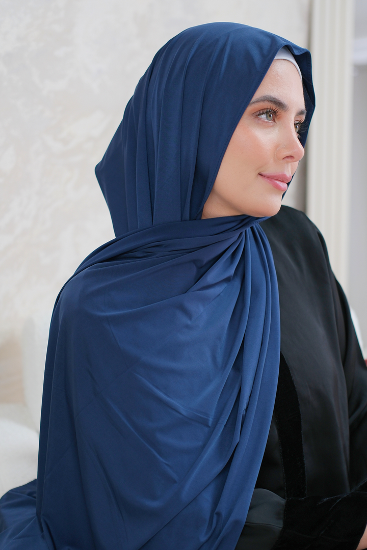 Navy Fluid Jersey Hijab