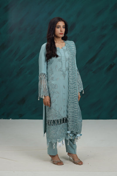 Karandi Aqua Stitched Suit - Nureh