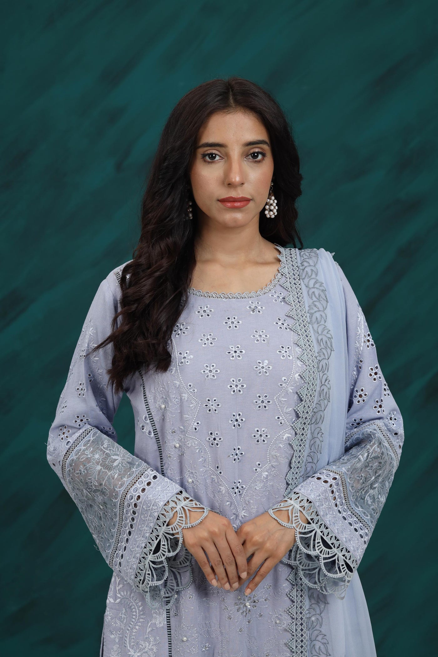 Karandi Grey Stitched Suit - Nureh