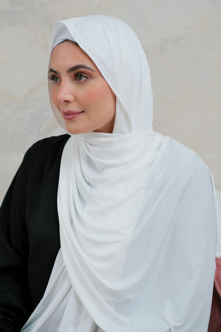 Off White Fluid Jersey Hijab