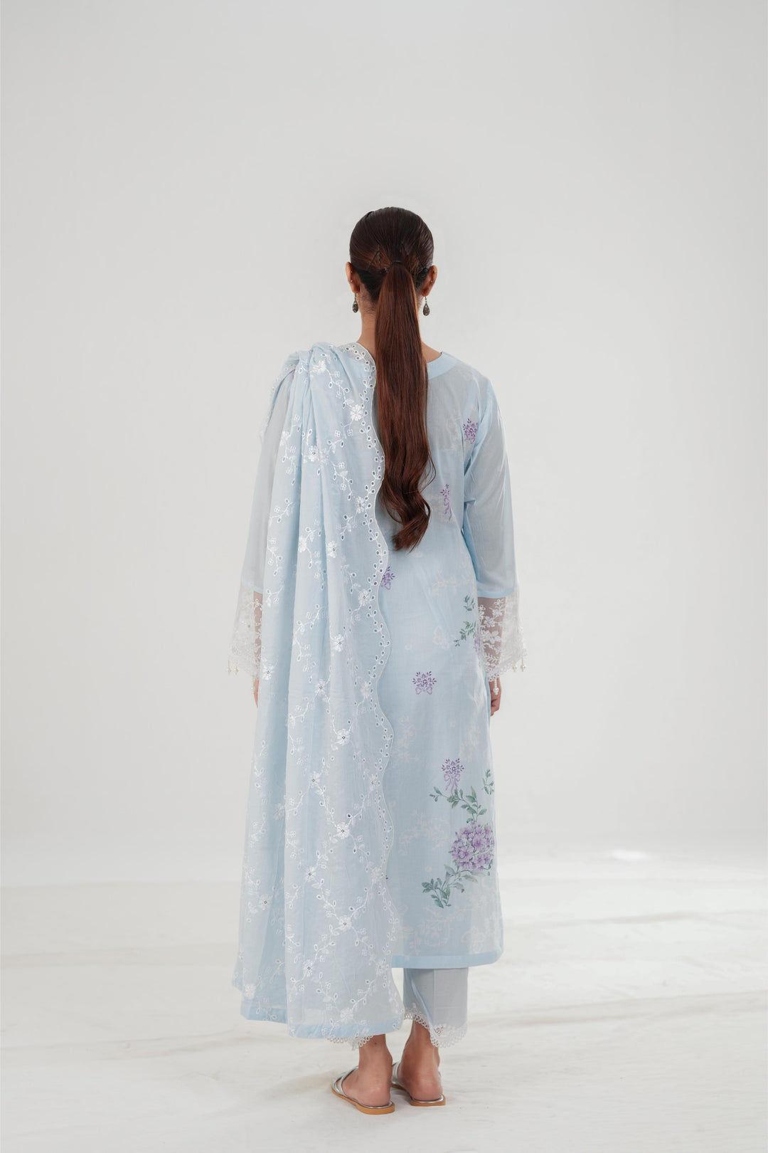 Opaline Pearl - Cross Stitch Embroidered Lawn Stitched