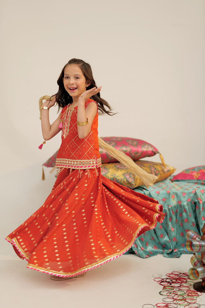 Banarsi Jacquard Rust Stitched Suit - Senorita