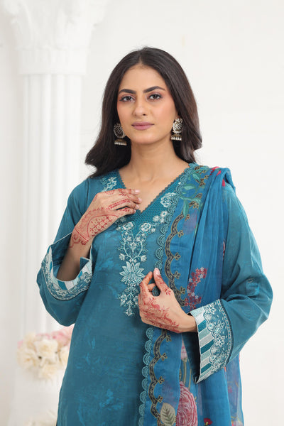 Periwinkle - Farasha Seraya Stitched Lawn SS'24