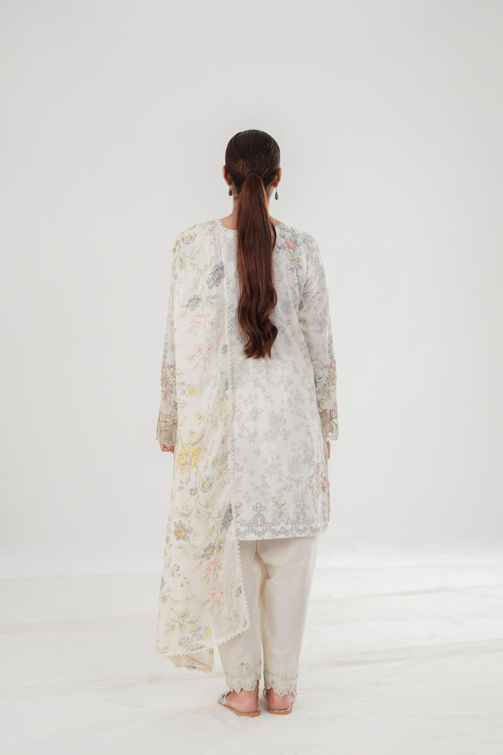 Petal Form - Cross Stitch Embroidered Lawn Stitched