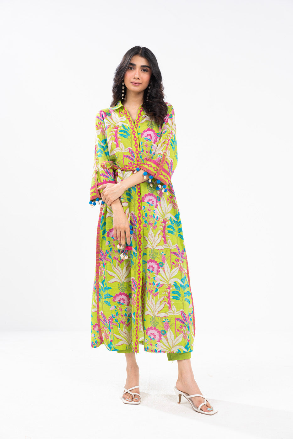 Printed Khaddar Green Unstitched Suit - Alkaram