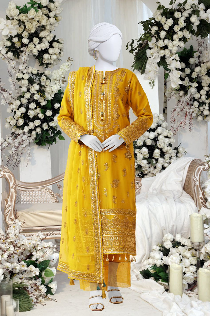 Chiffon Brown Stitched Suit - Panjnad by J. Junaid Jamshed