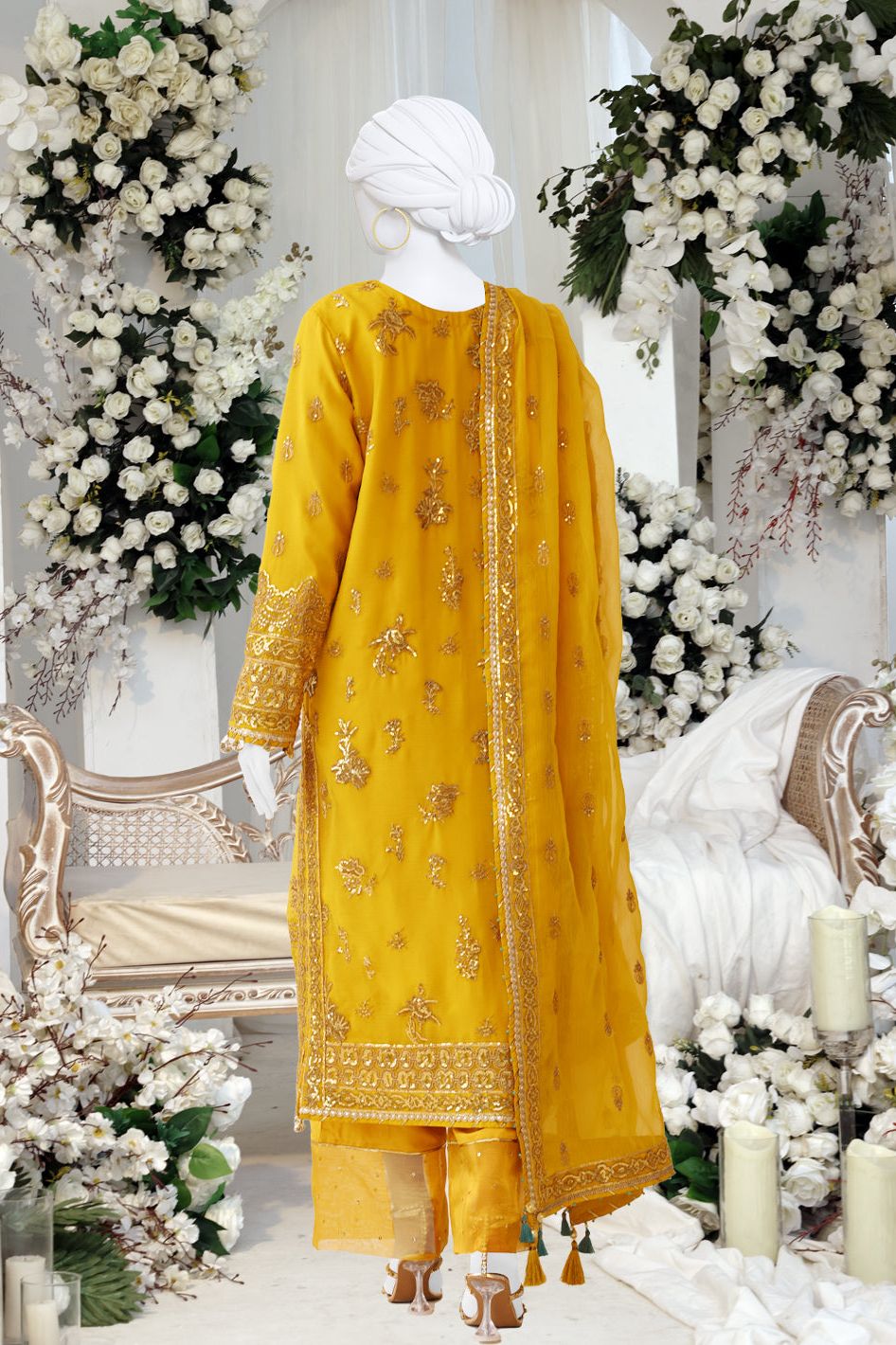 Chiffon Brown Stitched Suit - Panjnad by J. Junaid Jamshed