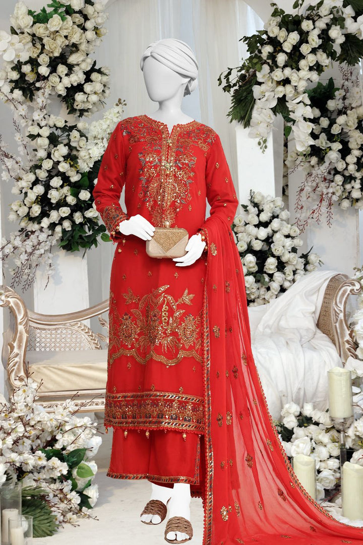 Chiffon Orange Stitched Suit - Panjnad by J. Junaid Jamshed