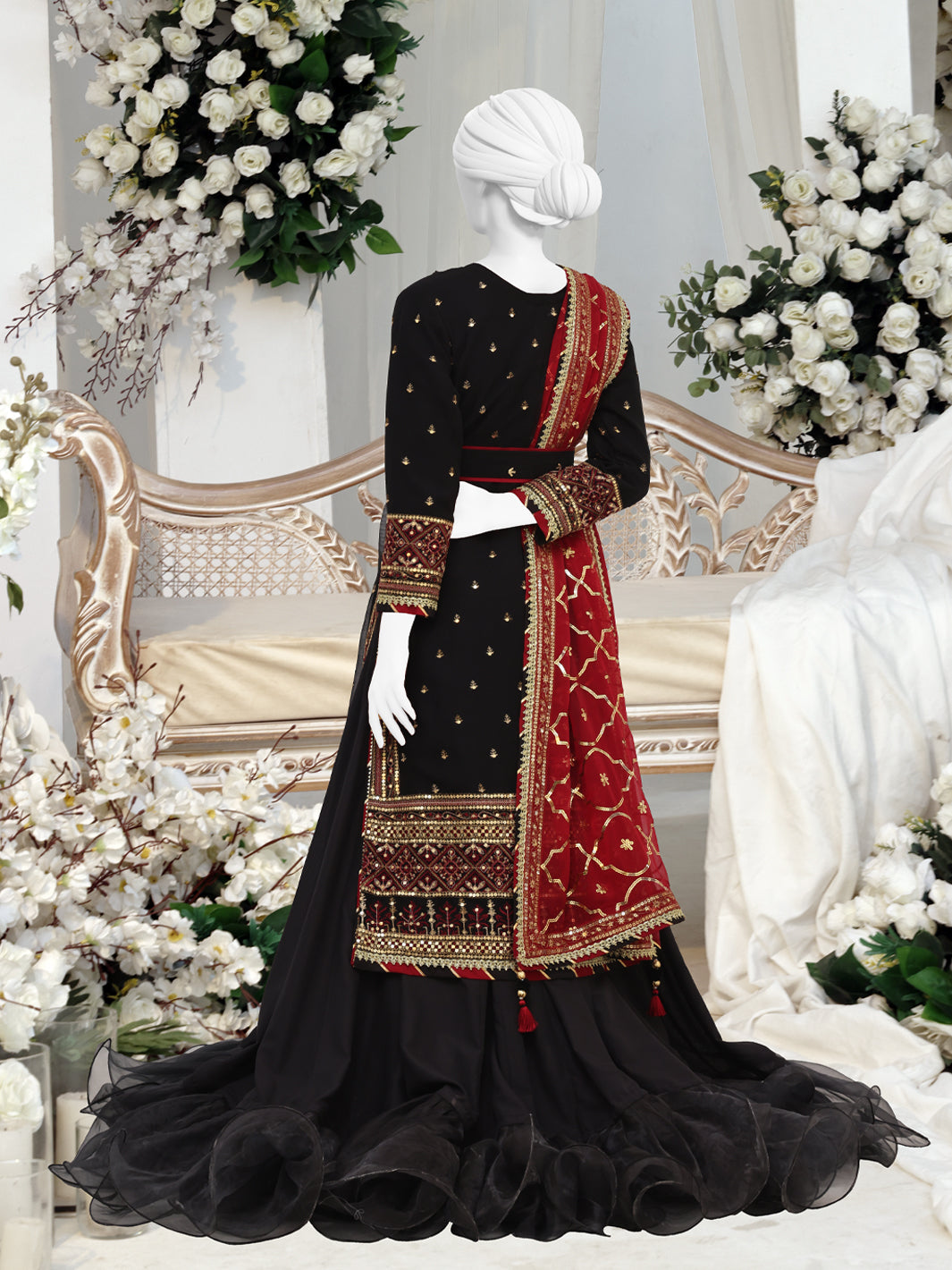 Chiffon Black Stitched Suit - Panjnad by J. Junaid Jamshed