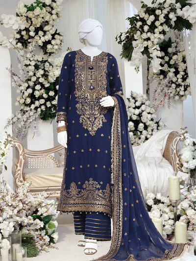 Chiffon Blue Stitched Suit - Panjnad by J. Junaid Jamshed