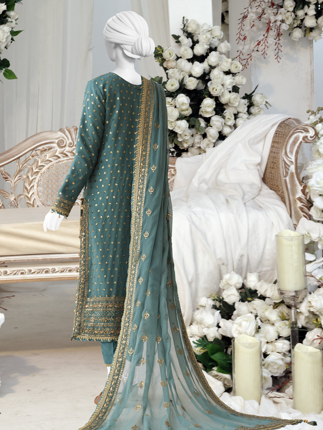 Chiffon Blue Stitched Suit - Panjnad by J. Junaid Jamshed