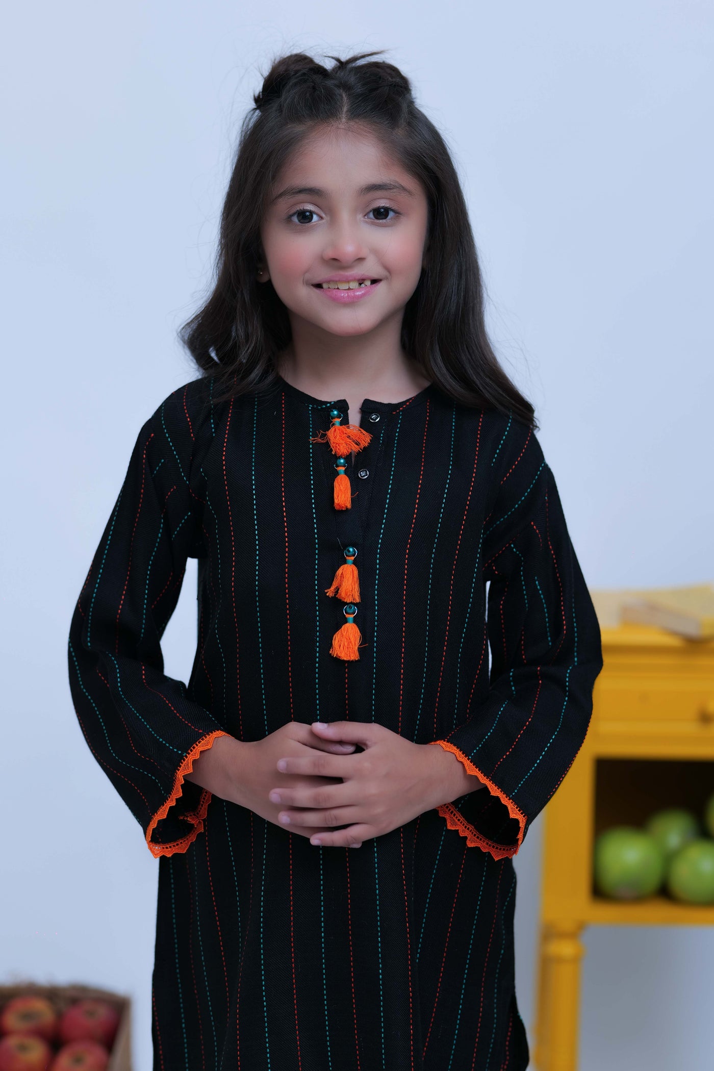 Acrylic Black Stitched Suit - Senorita