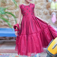 Shamray Fancy Yarn Fabric Maroon Stitched Suit - Senorita