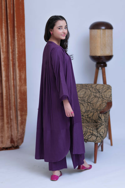 Acrylic Purple Stitched Suit - Senorita