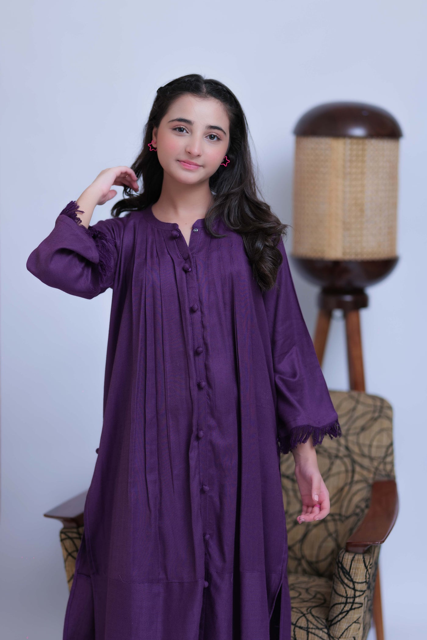 Acrylic Purple Stitched Suit - Senorita