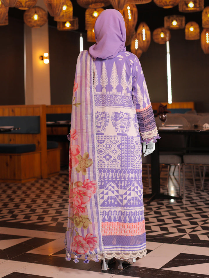 Twisted Fabric Purple Stitched Suit - J. Junaid Jamshed