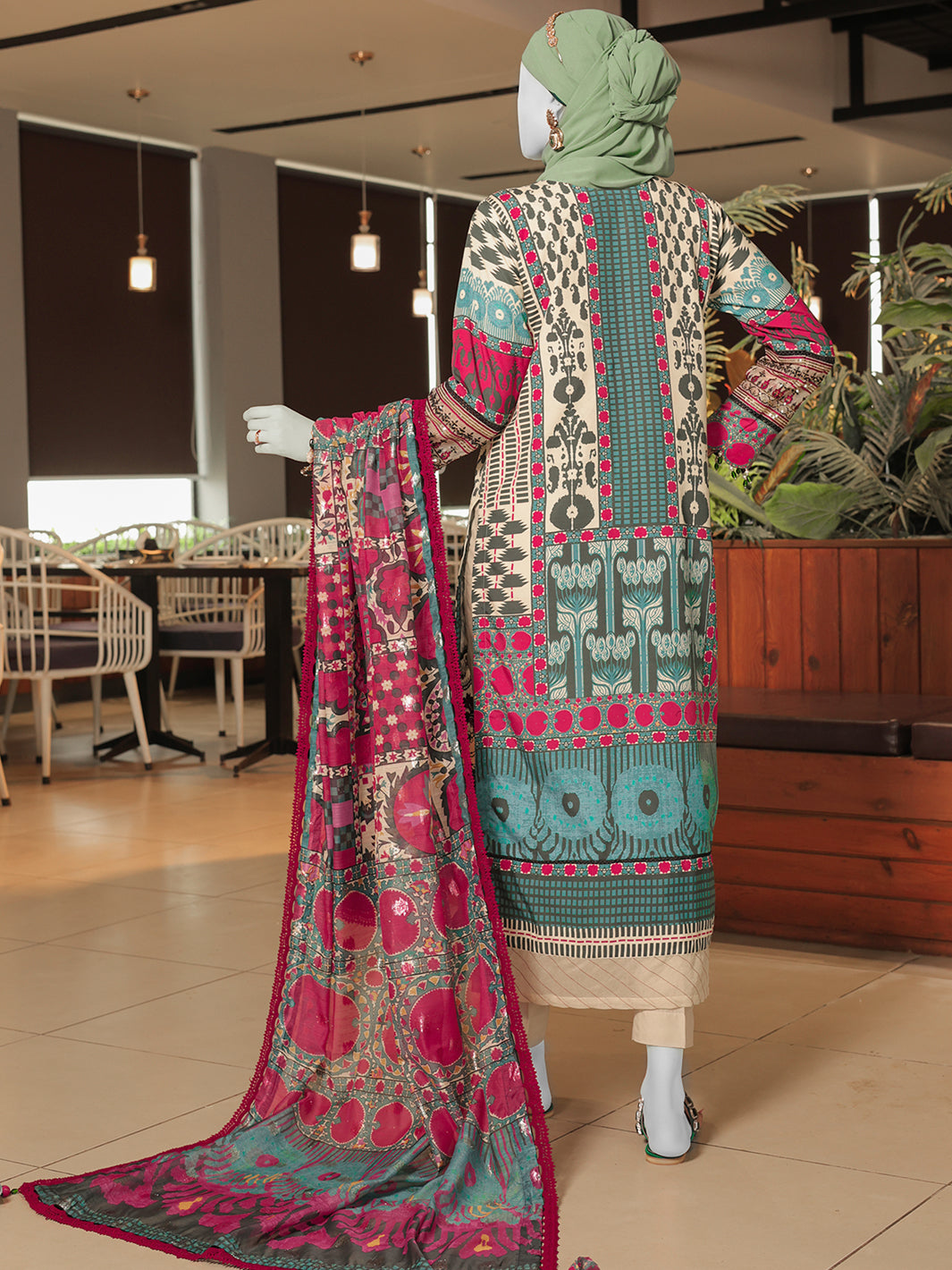 Twisted Fabric Green Stitched Suit - J. Junaid Jamshed