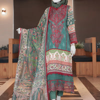 Twisted Fabric Green Stitched Suit - J. Junaid Jamshed