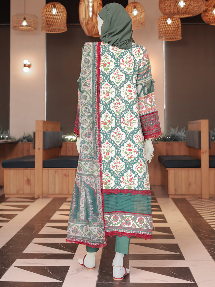 Twisted Fabric Green Stitched Suit - J. Junaid Jamshed