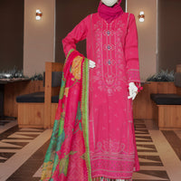 Twisted Fabric Fuchsia Stitched Suit - J. Junaid Jamshed