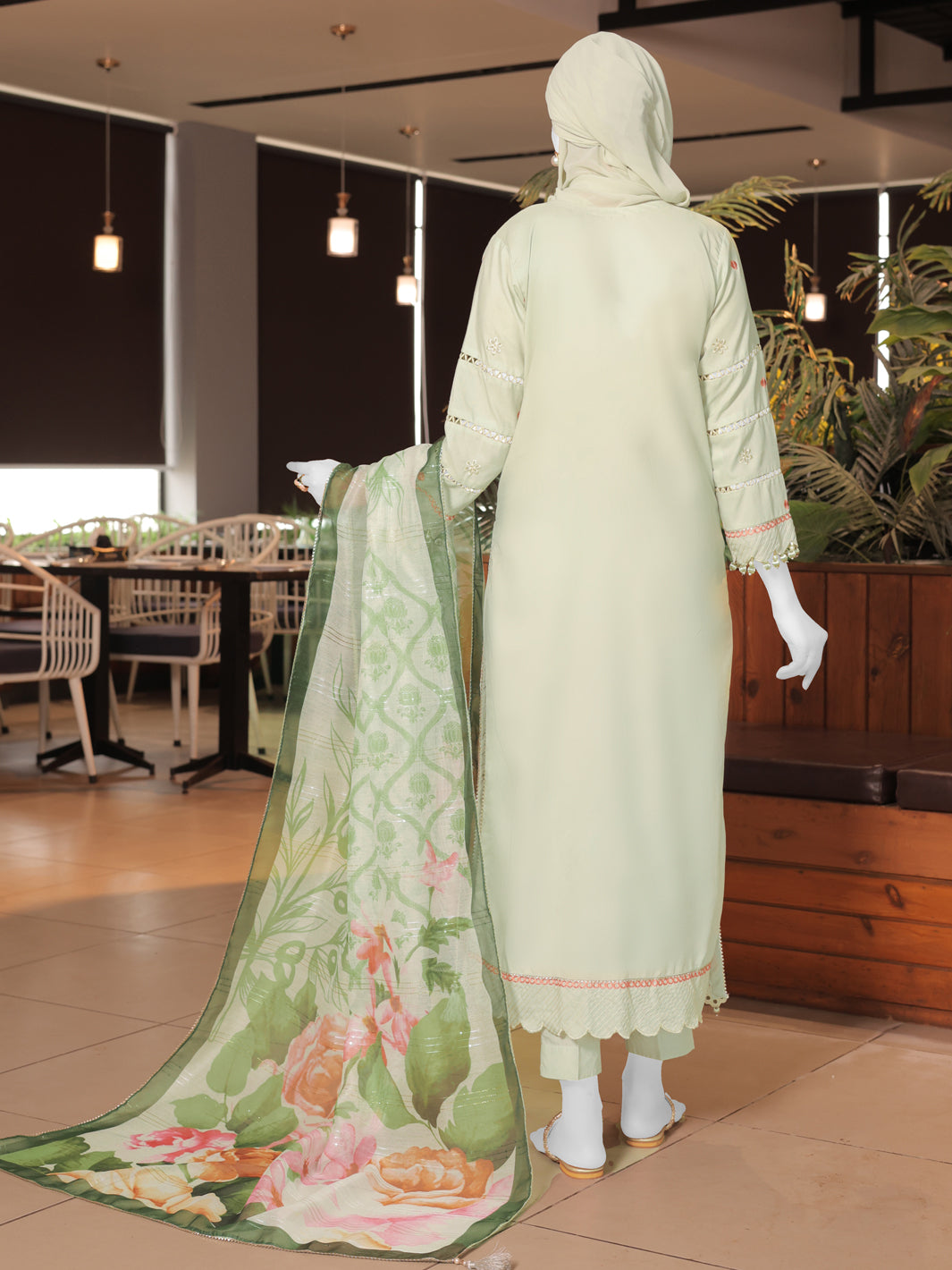 Twisted Fabric Green Stitched Suit - J. Junaid Jamshed