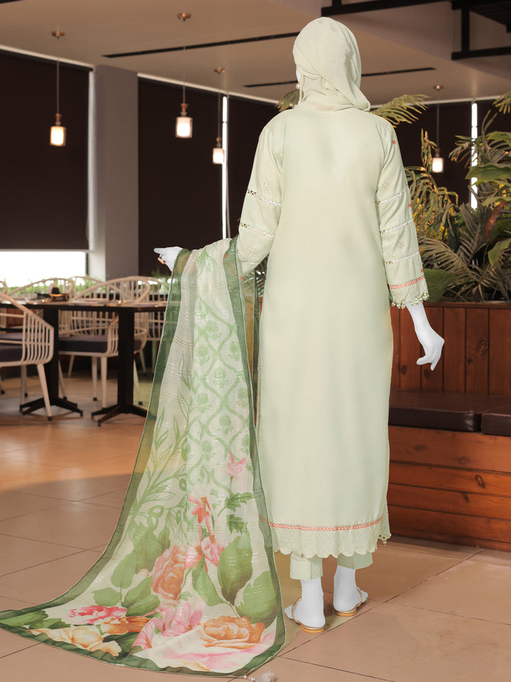 Twisted Fabric Green Stitched Suit - J. Junaid Jamshed