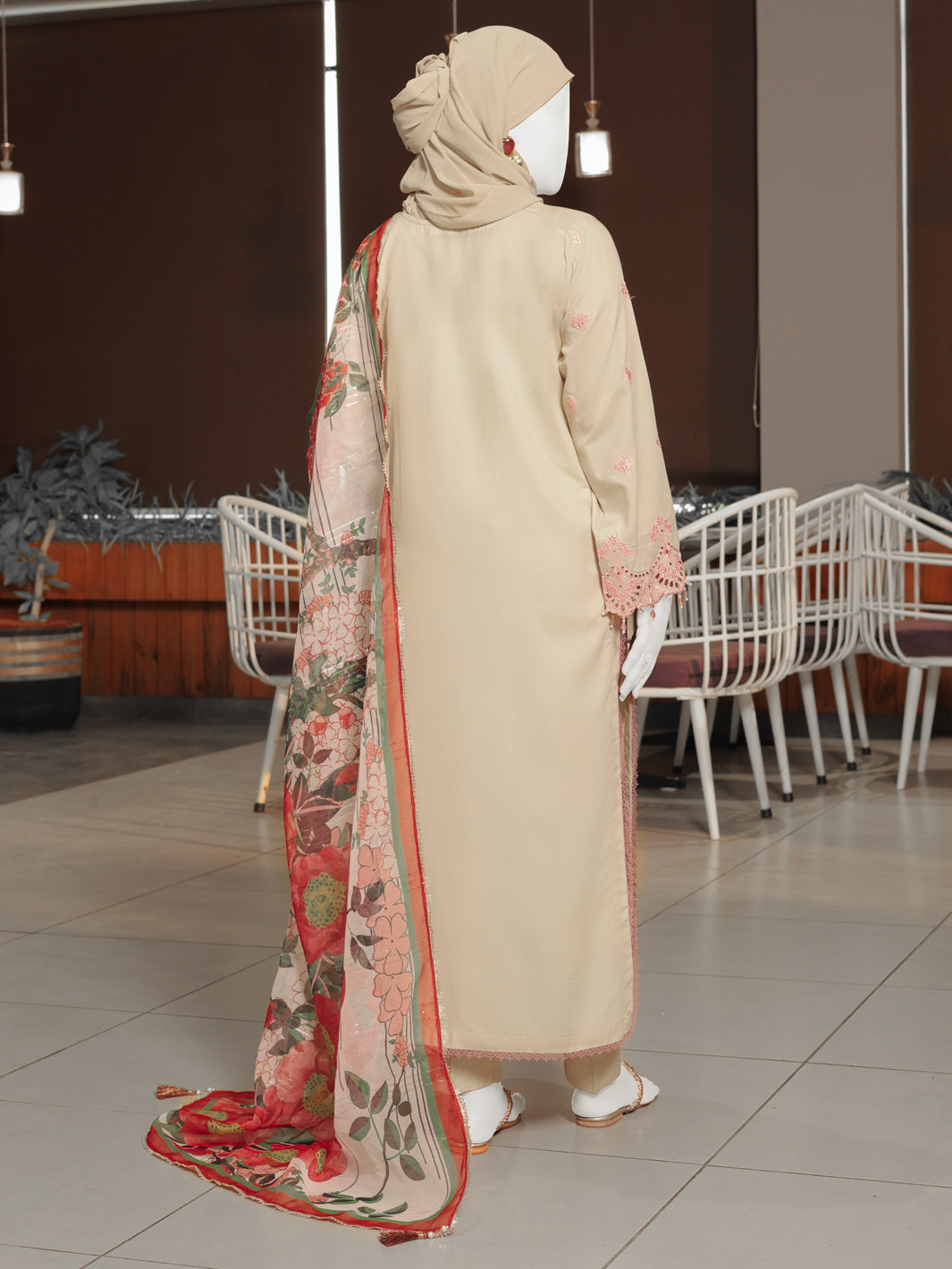Twisted Fabric Fawn Stitched Suit - J. Junaid Jamshed