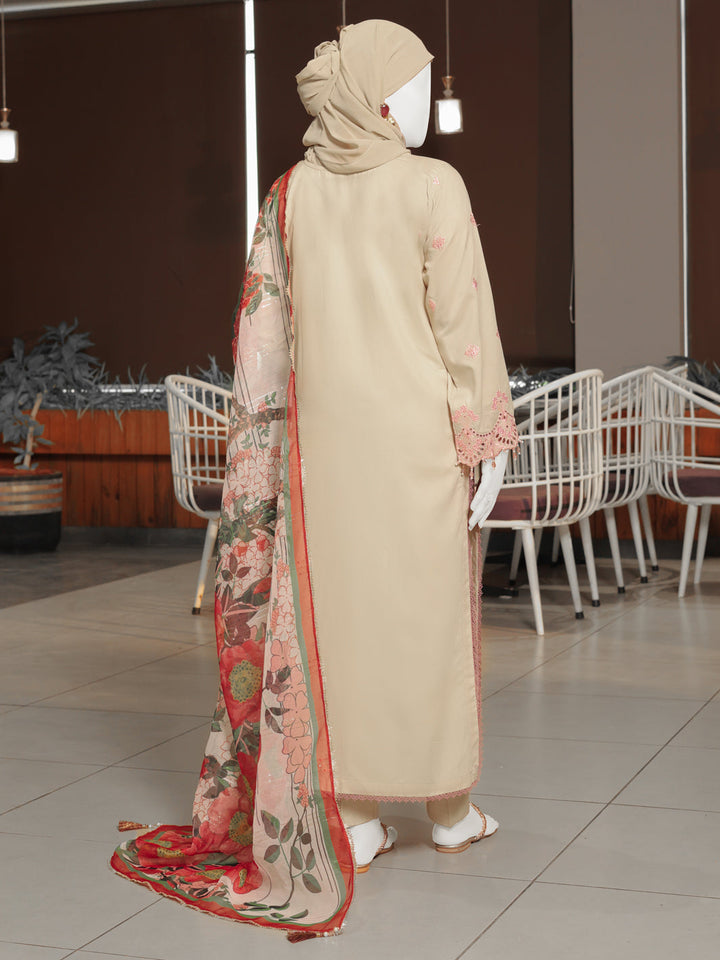 Twisted Fabric Fawn Stitched Suit - J. Junaid Jamshed