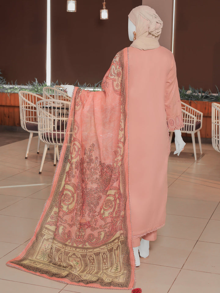 Twisted Fabric Peach Stitched Suit - J. Junaid Jamshed